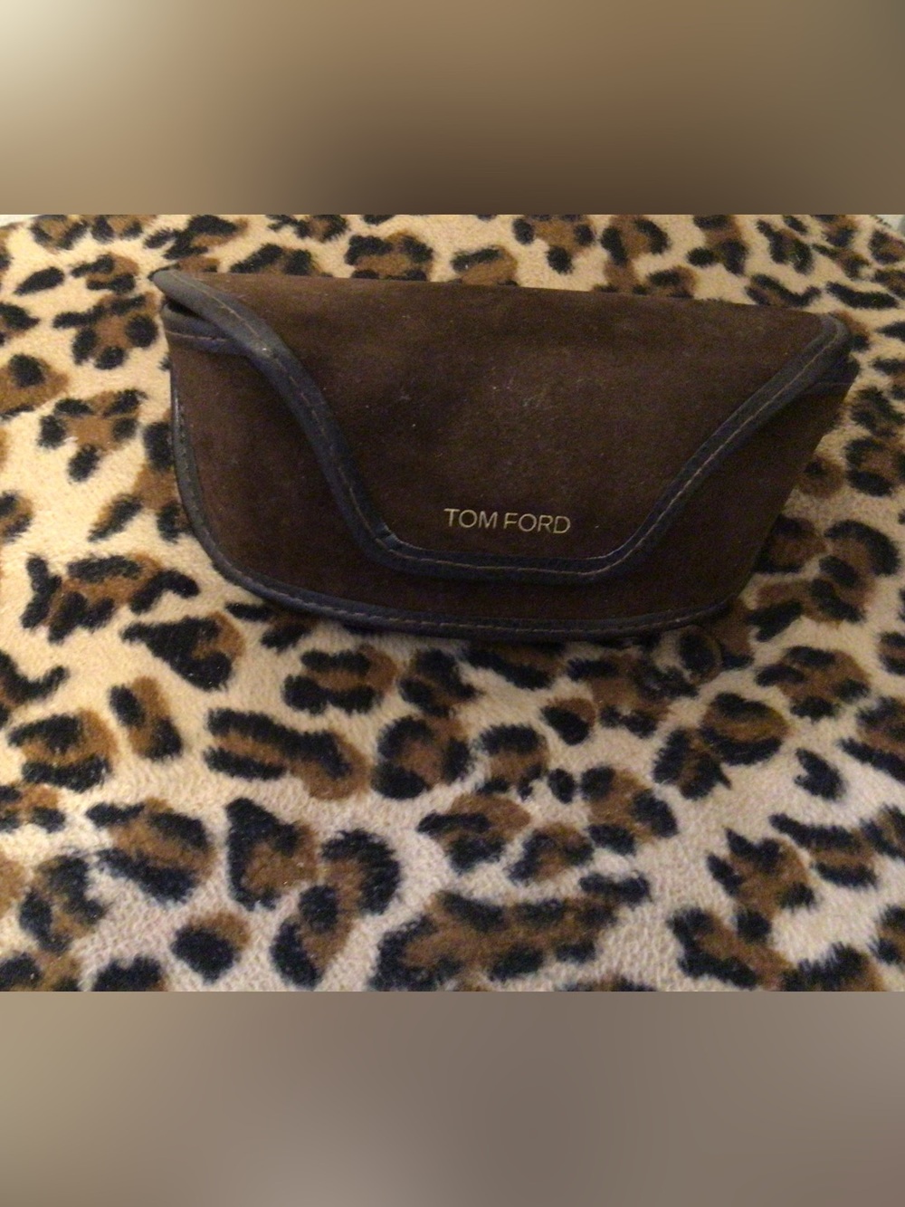 Tom Ford Dark Brown Suede Toiletry Pouch